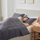 Nestl Comforter Duvet Insert, Quilted Down Alternative Twin XL Size, All Season Grey with Corner Tabs Nestl