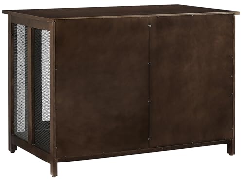Crosley Furniture Dane Credenza Console Table Dog Crate Kennel for Pets, Brown Crosley Furniture