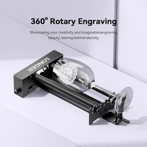 Longer RAY5 20W Laser Engraver with Air Pump,440mm*440mm Honeycomb, Y-axis Rotary Roller 360° Rotation with Bracket，8Pcs Laser Engraver Raiser Laser，DIY Engraver Tool for Metal/Glass/Wood QFLONGER