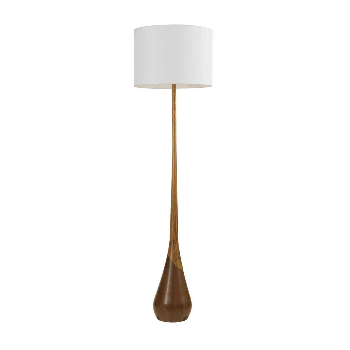 Globe Electric Novogratz x 67225 65" Floor Lamp, 2-Tone Wood Toned Base, White Fabric Shade, Socket Rotary Switch, Living Room Décor, Reading Light, Home Essentials, Bedroom, Office Accessories Globe Electric