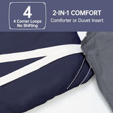 MUXHOMO Queen Comforter Set, All Season Ultra Soft Down Alternative Bedding - 3 Piece Lightweight Bed Set Includes 1 Comforter (90"x90") and 2 Pillow Shams (20"x26"), Navy Blue MUXHOMO