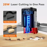 TOOCAA Enclosed Laser Engraver Machine,Professional Software, 22" x 22" Bed Size,20W (20000mW) Laser Cutter and Lazer Engraving Machines for Tumblers Wood Metal Acrylic TOOCAA