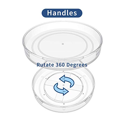 VAEHOLD 2 Tier Lazy Susan Turntable Spice Rack Organizer for Kitchen Cabinet, Farmhouse Tiered Tray Decorative Trays for Fruit, Snacks - Organizer for Cupboard, Pantry, Bathroom, Table VAEHOLD