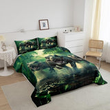 Feelyou Kids Dino Comforter Set Twin Size for Boys Green Dinosaur Bedding Soft Microfiber Dino Bed Set All Season Dinosaur Duvet Quilt with 1 Comforter + 1 Pillowcase Feelyou