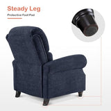 MCombo Pushback Recliner Chair, Chenille Upholstered Accent Chairs, Adjustable Reclining Sofa with Easy Lounge for Living Room Office 4865 (Blue) MCombo