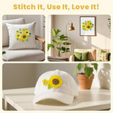 HTVRONT Embroidery Kit for Beginners, 3D Sunflower Embroidery Kits with Step-by-Step Video Tutorials, Simple 5 Stitches Beginner Embroidery Kit for Adults Crafts