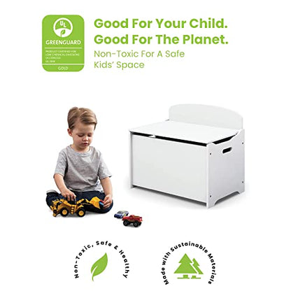 Delta Children MySize Deluxe Toy Box - Greenguard Gold Certified, Bianca White - WoodArtSupply