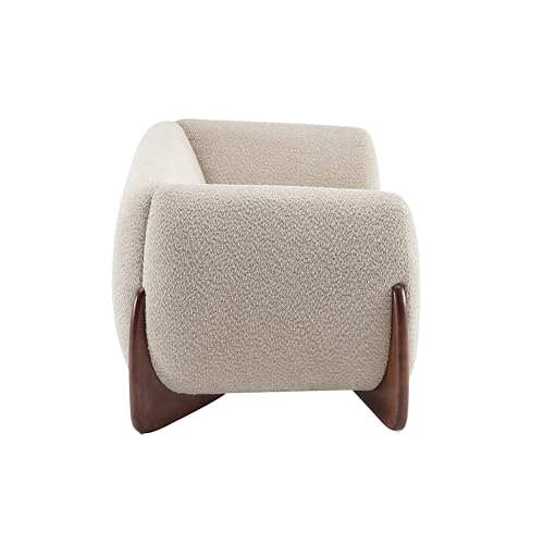 Christopher Knight Home Almab 82 Inches Sofa Couch, Cozy Boucle Upholstered 3-Seater Sofa, Wood Frame Couch, Comfy Couches for Living Room and Office, Modern Sofa, Lounge Seating, Almond Christopher Knight Home