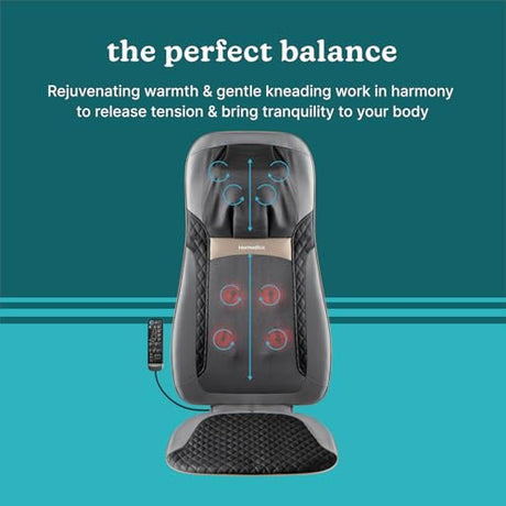 HoMedics Back Massager with Heat, Shiatsu Elite II Heated Neck and Back Massage Cushion. 3 Different Massage Styles and 3 Massage Zones. Comes with Controller and Chair Straps Homedics