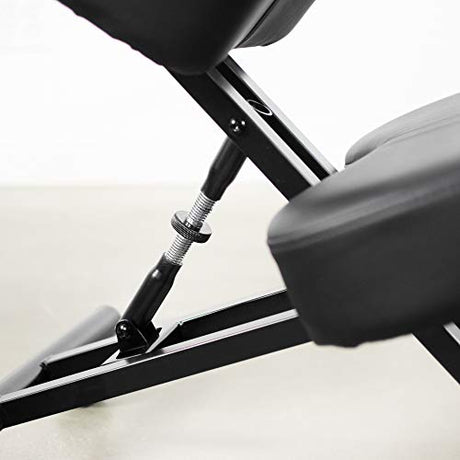 Ergonomic Kneeling Chair, Adjustable Stool for Home and Office - Improve Your Posture with an Angled Seat - Thick Comfortable Moulded Foam Cushions - Brake Casters DRAGONN