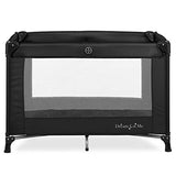 Dream On Me Nest Portable Playard in Black with Carrybag an Shoulder Strap, Lightweight, Packable and Easy Setup Baby Playard, Breathable Mesh Sides and Soft Fabric - Comes with a Removable Padded Mat