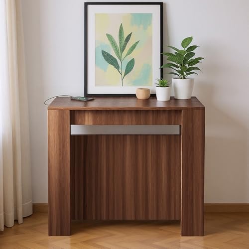Kikihouse Modern Extendable Dining Table for 2 to 12 People with Outlet, Space Saving Expanding Table with Storage for Party, Weddings, Meetings, Celebrations (Brown) Kikihouse