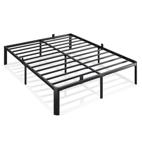 Metal Bed Frame Full Size, 14 Inch 3500 lbs Heavy Duty Platform Bed Frames Steel Slats Noise Free No Box Spring Needed, Easy Assemble Sturdy Bedframe Rounded Corner with Storage and Mattress Retainers BOLTRISE