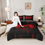 Feelyou Twin Comforter Set for Boys Gamer Bedding Set for Boys Kids Gaming Comforter Red Black Teen Child Gamer Room Decor Soft Game Geometric Duvet Quilted 1 Comforter with 1 Pillowcase Gamer Gifts Feelyou