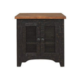 Signature Design by Ashley Valebeck Farmhouse Rectangular End Table with Storage, Distressed Brown & Black Finish Signature Design by Ashley