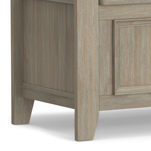 SIMPLIHOME Amherst Entryway Storage Bench - 48 inch Wide Solid Wood Hallway Seat in Distressed Grey, Transitional Bench for Entryway or Living Room with Lift-Up Lid and Spacious Storage SIMPLIHOME