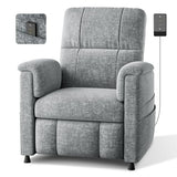 Pipishell Power Recliner Chair for Adults，Electric Recliner with Remote, Adjustable Recline/Footrest, Chenille Fabric,Thick Seat Cushion, Small Recliner for Living Room, Home Theater, Grey