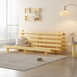 MUSEHOMEINC Wooden Futon Frame Space-Saving Modern Futon Frame Full Size 2 in 1 Design Bed Frame Convert Chair,Sofa,Bed Perfect for Modern Living Spaces (Full) MUSEHOMEINC