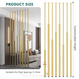 Ceiling to Floor Partition Post/Room Dividers Metal Slats，5/8/10pcs Privacy Screen Post Wall Poles Columns for Room Separation，No Drill Installation(5pcs,275cm/108in/9ft) Renmlion