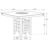 Coaster Home Furnishings - Gabriel - 9-Piece Counter Height Dining Set - Square Wood Table with Storage & 8 Upholstered Chairs - Dining Room & Kitchen - Cappuccino - 100438-S9 Coaster Fine Furniture