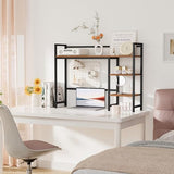 Snughome Desk Shelf, 38.6" Desktop Organizer Shelf, Desk Hutch for Computer Monitor, 4 Tier Desk Display Rack, Wood Desktop Bookshelf Storage Rack for Home Office Dorm, Rustic Brown Snughome