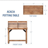Backyard Discovery Table Serving Bar-Acacia Wood Potting Bench, Brown Backyard Discovery