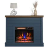 duraflame® Shiplap Wall Mantel Electric Fireplace, Fontana Blue Duraflame