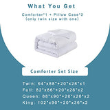 DOWNCOOL Full Size Comforter Sets -All Season Bedding Comforters Sets with 2 Pillow Cases -3 Pieces Bed Set Down Alternative Comforter Set -White Bedding Sets Full(82"x86") DOWNCOOL