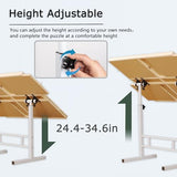 Fanwer Puzzle Table with Drawers 1500 Piece, Jigsaw Puzzle Tabe with Legs Adjustable Angle & Height, Tilting Puzzle Tables for Adults with Cover Plsatic, Gift for Mothers' Day, Birthday Gift Fanwer