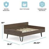 TailZzz Wooden Dog Bed and Dog Couch with Water-Resistant and Calming Mattress, Small to Medium Elevated Pet Bed, Greenguard Gold Certified, Dog Beds & Furniture, Chase TailZzz