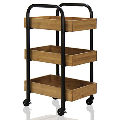 Oceanstar 3SC1675 Portable 3 Removable Trays Storage Cart - WoodArtSupply