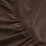 USXIBEI Full Size 4 Piece Sheet Set - Hotel Luxury Bedding for Full Size Bed - Soft and Breathable Bed Sheets Set - Deep Pocket Sheets,Wrinkle & Fade Resistant(Full, Dark Brown) USXIBEI