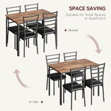 Garvee 5-Piece Kitchen Dining Room Table Chair Set for Small Space, Indoor Modern Dinette Set for 4, Square Dinner Table Set for Dinette, Breakfast (Retro Brown) Garvee