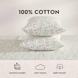Laura Ashley - Full Sheet Set, Super Soft Cotton Percale Bedding Set with Matching Shams, Oeko-Tex Certified (Bonnie Pink, Full) Laura Ashley