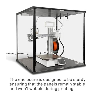 FNATR 3D Printer Enclosure for Bambu Lab A1 Mini with AMS Lite, USB-Powered LED Light, Ventilation System HEPA Filter - WoodArtSupply