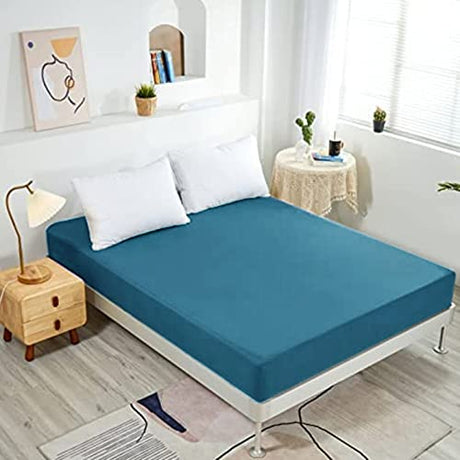 NHNHN Fitted Sheet-Deep Pockets-Soft Microfiber-Easy Care-Shrinkage and Fade Resistant-Fitted Sheets Full Size for Girl Woman Teens Kids-Only 1 Fitted Sheet (Full, Turquoise) NHNHN