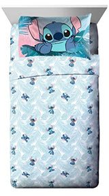Jay Franco Disney Lilo & Stitch Floral Fun 5 Piece Twin Bed Set - Includes Reversible Comforter & Sheet Set Bedding - Super Soft Fade Resistant Microfiber Jay Franco