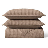 Wonderful 100% Cotton Jersey Knit Quilt - Stitch Heather Brown Mocha King Quilt with Two Pillow Shams - Soft & Breathable, All-Season Use, Hypoallergenic, Prewashed, Bedspread & Coverlet, 104"x94" Wonderful