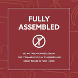 Linon Lexington White Faux Leather Round Storage Ottoman with Wood Accent Linon