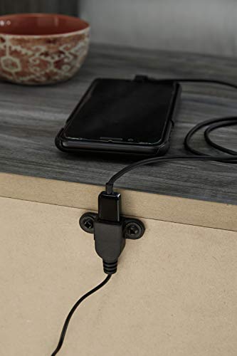 Signature Design by Ashley Baystorm Rustic Coastal 1 Drawer Nightstand with 1 Open Cubby & 2 Slim-Profile USB Charging Stations, Smoky Gray Signature Design by Ashley