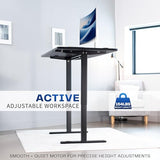 VIVO Electric Stand Up Desk Frame Workstation, Single Motor Ergonomic Standing Height Adjustable Base with Simple Controller, Black, DESK-V100EB VIVO