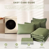 FMLIUY Twin/Twin XL Comforter Duvet Cover Set Olive Green - 7-Piece Bed in a Bag, Festive Gift Double Brushed Micorfiber All-Season Soft Bedding with Sheets & Envelope Pillowcases (68"x88",Twin) FMLIUY