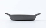 HAWOK Cast Iron Mini Oval Serving Dishes with a Storage Bag, Oval-shaped Casserole Dishes, 4 PCS HAWOK