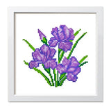 Zhenqing Stamped Cross Stitch Kit,Floral Cross Stitch Designs,11count 7.87 * 7.87in,Counted Cross Stitch Kit,Simple and Easy to Embroider,Suitable for Beginners, Entry-Level kit-Iris (66252)