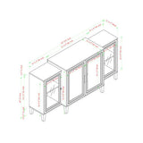 Walker Edison 4-Door Tiered Modern-Sideboard-Buffet Stand for Storage, 62, Black Walker Edison