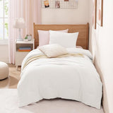 WRENSONGE Twin/Twin XL Comforter Set for Girls Boys Teens, 1 White Comforter & 1 Pillow Sham, Soft Lightweight Kids Comforter Sets for All Seasons Dorm Bedding WRENSONGE