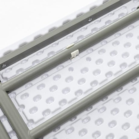 BTEXPERT Set of 2, 5-Foot - 60" Long White Plastic Folding Seminar Training Table Portable 18" Wide Narrow, 29" High, Events Indoor Outdoor Lightweight BTEXPERT