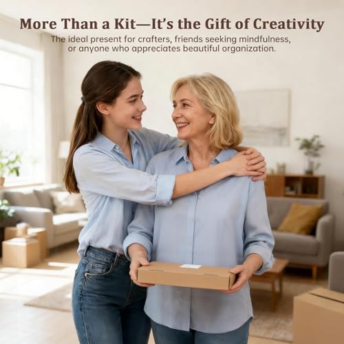 Bmtbu 2026 Upgraded Embroidery Stitch Book Kit with 8.27"x10.65" Portable Loose-Leaf Cover, 6 Fabric Pages, Complete Toolkit, Easy Instructions & Video Tutorials. (Classic)