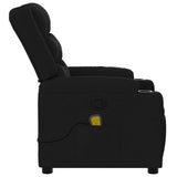 vidaXL Black Fabric Massage Recliner Chair - Manual Reclining, Vibration Massage, Cup Holders for Comfort in Living Room/Lounge vidaXL