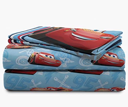 Disney/Pixar Cars 95 Full Size 4 Piece Sheet Set with Lightning McQueen (Offical Disney/Pixar Product) Jay Franco